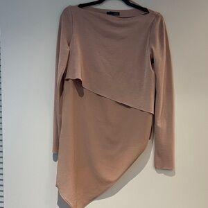 ZARA Asymmetrical Long Sleeve Top in Pink